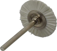 Osborn - 1" OD, 1/8" Shank Diam, Nylon Wheel Brush - 3/32" Face Width, 6,000 RPM - Exact Industrial Supply