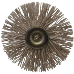 Osborn - 1-1/2" OD, 1/8" Shank Diam, Nylon Wheel Brush - 3/32" Face Width, 6,000 RPM - Exact Industrial Supply