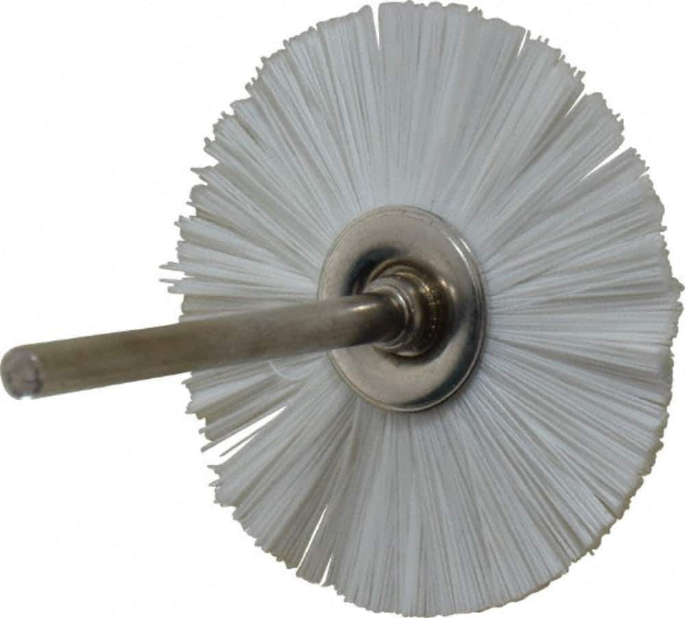 Osborn - 1-1/2" OD, 1/8" Shank Diam, Nylon Wheel Brush - 3/32" Face Width, 6,000 RPM - Exact Industrial Supply