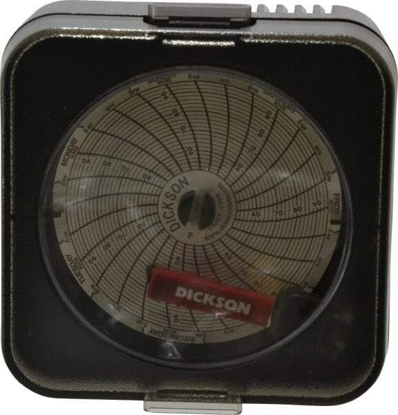 Dickson - 50 to 96°F, Temp Recorder - 3 Inch Diameter, Battery Operated - Exact Industrial Supply