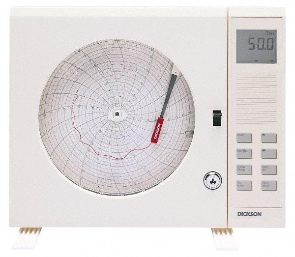Dickson - 32 to 122°F, 7 Day Recording Time Chart - 8 Inch Diameter, Use with Esx Recorders - Exact Industrial Supply