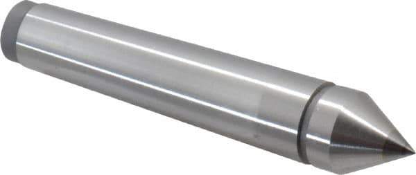 Value Collection - 0.71" Head Diam, Carbide-Tipped Steel Standard Point Solid Dead Center - 2MT Morse Taper, 0.71" Point Diam, 3.94" OAL - Exact Industrial Supply