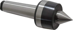 Bison - MT5 Taper Shank, 3.35" Head Diam 4,400 Lb Capacity Live Center - 2,500 Max RPM, 1.61" Point Diam, 1.77" Point Len, 4,400 Lb Max Workpc, 9.33" OAL, 1.77" Long Tip, Standard Point - Exact Industrial Supply