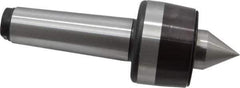 Bison - MT5 Taper Shank, 3.35" Head Diam 4,400 Lb Capacity Live Center - 2,500 Max RPM, 1.61" Point Diam, 1.77" Point Len, 4,400 Lb Max Workpc, 9.33" OAL, 1.77" Long Tip, Standard Point - Exact Industrial Supply