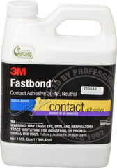 3M - 32 oz Can Natural Contact Adhesive - Series 30NF, 15 to 30 min Working Time, 4 hr Full Cure Time, Bonds to Cardboard, Ceramic, Fabric, Fiberglass, Foam, Glass, Leather, Metal, Plastic, Rubber, Vinyl & Wood - Exact Industrial Supply