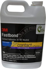 3M - 1 Gal Bottle Natural Contact Adhesive - Series 30NF, 15 to 30 min Working Time, 4 hr Full Cure Time, Bonds to Cardboard, Ceramic, Fabric, Fiberglass, Foam, Glass, Leather, Metal, Plastic, Rubber, Vinyl & Wood - Exact Industrial Supply