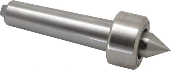 Riten - MT4 Taper Shank, 2-1/8" Head Diam 6,750 Lb Capacity Live Center - 1,000 Max RPM, 1-3/16" Head Length, 1" Point Diam, 1" Point Len, 1,800 Lb Max Workpc, Standard Point - Exact Industrial Supply