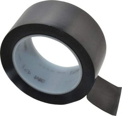 3M - Black Solid Color Vinyl Tape - 2" Wide x 5.2 mil Thick, General Traffic - Exact Industrial Supply
