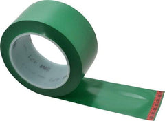 3M - Green Solid Color Vinyl Tape - 2" Wide x 5.2 mil Thick, General Traffic - Exact Industrial Supply