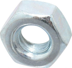 Value Collection - 1/4-20 UNC Steel Right Hand Hex Nut - 7/16" Across Flats, 7/32" High, Zinc Clear Finish - Exact Industrial Supply