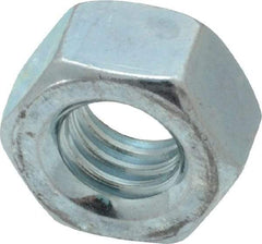 Value Collection - 5/16-18 UNC Steel Right Hand Hex Nut - 1/2" Across Flats, 17/64" High, Zinc Clear Finish - Exact Industrial Supply