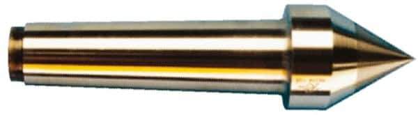 Riten - 1-51/64" Head Diam, Carbide-Tipped Steel Standard Point Solid Dead Center - B&S 12 Brown & Sharpe Taper, 1-51/64" Point Diam - Exact Industrial Supply