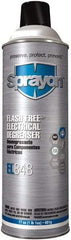 Sprayon - 17 Ounce Aerosol Electrical Grade Cleaner/Degreaser - 37,000 Volt Dielectric Strength, Nonflammable, Food Grade, Plastic Safe - Exact Industrial Supply