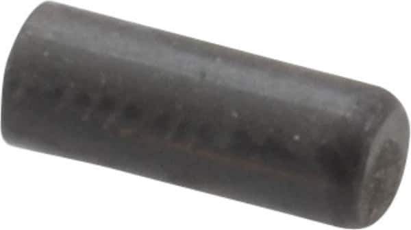 Holo-Krome - 3mm Diam x 8mm Pin Length Grade 8 Alloy Steel Standard Dowel Pin - Black Luster Finish, C 60 (Surface) & C 50-58 Hardness, 1 Beveled & 1 Rounded End - Exact Industrial Supply