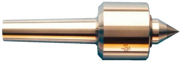 Riten - MT2 Taper Shank, 2-1/8" Head Diam 2,600 Lb Capacity Live Center - 6,000 Max RPM, 2" Head Length, 1" Point Diam, 1-1/4" Point Len, 440 Lb Max Workpc, Standard Point - Exact Industrial Supply