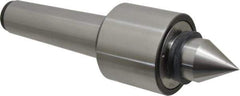 Riten - MT5 Taper Shank, 3-1/8" Head Diam 6,800 Lb Capacity Live Center - 4,000 Max RPM, 2-7/16" Head Length, 1-9/16" Point Diam, 2-3/8" Point Len, 2,900 Lb Max Workpc, Standard Point - Exact Industrial Supply