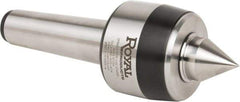 Royal Products - MT5 Taper Shank, 3.45" Head Diam 8,960 Lb Capacity Live Center - 3,500 Max RPM, 2.81" Head Length, 1-1/4" Point Diam, 1.84" Point Len, 3,260 Lb Max Workpc, 10-1/4" OAL, Standard Point - Exact Industrial Supply