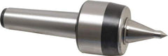 Royal Products - MT5 Taper Shank, 3.45" Head Diam 7,630 Lb Capacity Live Center - 3,500 Max RPM, 2.81" Head Length, 1-1/2" Point Diam, 2.58" Point Len, 1,930 Lb Max Workpc, 11" OAL, 1/2" Tip Diam, Long Point - Exact Industrial Supply