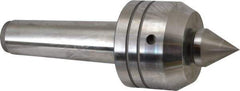 Royal Products - MT5 Taper Shank, 3-1/2" Head Diam 2,880 Lb Capacity Live Center - 3,500 Max RPM, 2.64" Head Length, 1-1/2" Point Diam, 1.79" Point Len, 1,070 Lb Max Workpc, 10-1/16" OAL, Changeable Standard Point - Exact Industrial Supply