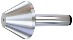 Royal Products - MT5 Taper Shank, 5.15" Head Diam 4,595 Lb Capacity Live Center - 4,000 Max RPM, 3-3/16" Head Length, 2" Point Diam, 3.17" Point Len, 1,145 Lb Max Workpc, 8-7/8" OAL, Bull Nose Point - Exact Industrial Supply