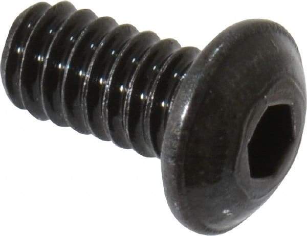 Value Collection - #2-56 UNC Hex Socket Drive, Button Screw - Alloy Steel, Black Oxide Finish, Fully Threaded, 3/16" Length Under Head - Exact Industrial Supply