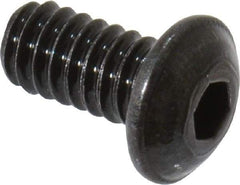 Value Collection - #2-56 UNC Hex Socket Drive, Button Screw - Alloy Steel, Black Oxide Finish, Fully Threaded, 3/16" Length Under Head - Exact Industrial Supply