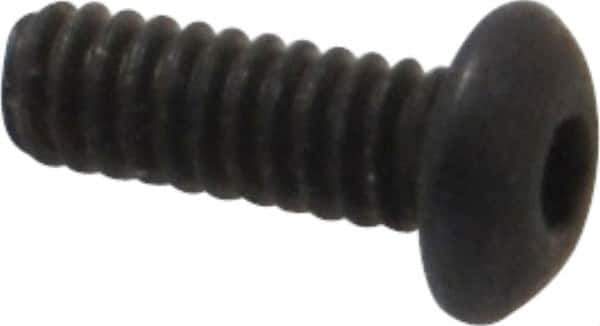 Value Collection - #2-56 UNC Hex Socket Drive, Button Screw - Alloy Steel, Black Oxide Finish, Fully Threaded, 1/4" Length Under Head - Exact Industrial Supply