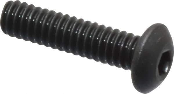 Value Collection - #2-56 UNC Hex Socket Drive, Button Screw - Alloy Steel, Black Oxide Finish, Fully Threaded, 3/8" Length Under Head - Exact Industrial Supply
