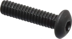 Value Collection - #2-56 UNC Hex Socket Drive, Button Screw - Alloy Steel, Black Oxide Finish, Fully Threaded, 3/8" Length Under Head - Exact Industrial Supply