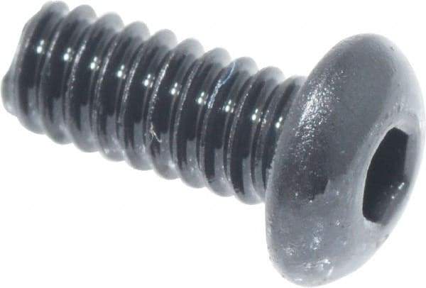 Value Collection - #3-48 UNC Hex Socket Drive, Button Screw - Alloy Steel, Black Oxide Finish, Fully Threaded, 1/4" Length Under Head - Exact Industrial Supply