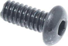 Value Collection - #3-48 UNC Hex Socket Drive, Button Screw - Alloy Steel, Black Oxide Finish, Fully Threaded, 1/4" Length Under Head - Exact Industrial Supply