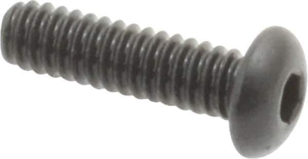 Value Collection - #3-48 UNC Hex Socket Drive, Button Screw - Alloy Steel, Black Oxide Finish, Fully Threaded, 3/8" Length Under Head - Exact Industrial Supply