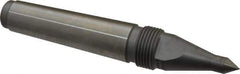 Royal Products - 0.938" Head Diam, Hardened Steel Long Point Solid Dead Center - 3MT Morse Taper, 0.38" Point Diam, 0.63" Point Length, 5-15/16" OAL - Exact Industrial Supply