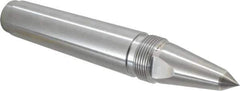 Royal Products - 1.231" Head Diam, Carbide-Tipped Steel Long Point Solid Dead Center - 4MT Morse Taper, 1/2" Point Diam, 7-5/16" OAL - Exact Industrial Supply