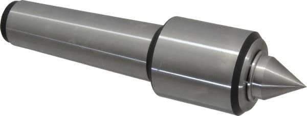 Royal Products - MT5 Taper Shank, 2.45" Head Diam 4,390 Lb Capacity Live Center - 5,000 Max RPM, 2.78" Head Length, 1-1/4" Point Diam, 1.47" Point Len, 2,240 Lb Max Workpc, 9-3/4" OAL, 1/2" Tip Diam, Standard Point - Exact Industrial Supply