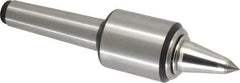 Royal Products - MT3 Taper Shank, 1.7" Head Diam 830 Lb Capacity Carbide Tipped Live Center - 12,000 Max RPM, 2.12" Head Length, 7/8" Point Diam, 1-3/4" Point Len, 180 Lb Max Workpc, 7-23/32" OAL, 3/8" Tip Diam, Long Point - Exact Industrial Supply