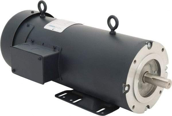 Leeson - 2 Max hp, 1,750 Max RPM, DC Electric AC DC Motor - 230 V Input, 145TC Frame, C-Face with Base Mount, TEFC Enclosure - Exact Industrial Supply