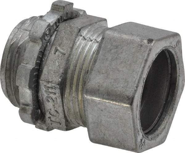 Thomas & Betts - 1/2" Trade, Die Cast Zinc Compression Straight EMT Conduit Connector - Noninsulated - Exact Industrial Supply