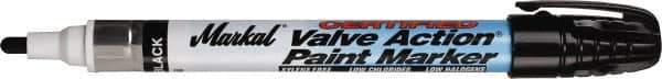 Markal - Black Paint Marker - Fiber Medium Tip, Alcohol Base Ink - Exact Industrial Supply