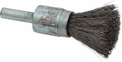 Osborn - 1/2" Brush Diam, Crimped, End Brush - 1/4" Diam Shank, 25,000 Max RPM - Exact Industrial Supply