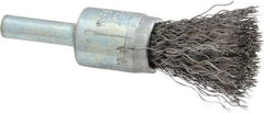 Osborn - 1/2" Brush Diam, Crimped, End Brush - 1/4" Diam Shank, 25,000 Max RPM - Exact Industrial Supply