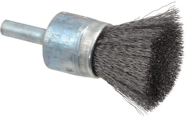 Osborn - 3/4" Brush Diam, Crimped, End Brush - 1/4" Diam Shank, 20,000 Max RPM - Exact Industrial Supply