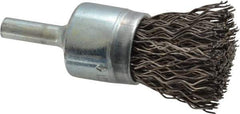 Osborn - 3/4" Brush Diam, Crimped, End Brush - 1/4" Diam Shank, 20,000 Max RPM - Exact Industrial Supply
