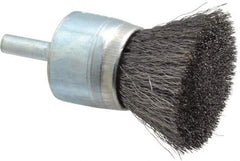 Osborn - 1" Brush Diam, Crimped, End Brush - 1/4" Diam Shank, 20,000 Max RPM - Exact Industrial Supply