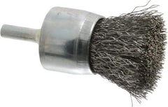 Osborn - 1" Brush Diam, Crimped, End Brush - 1/4" Diam Shank, 20,000 Max RPM - Exact Industrial Supply