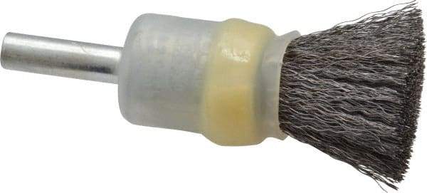 Osborn - 1/2" Brush Diam, Crimped, End Brush - 1/4" Diam Shank, 25,000 Max RPM - Exact Industrial Supply