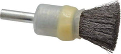 Osborn - 1/2" Brush Diam, Crimped, End Brush - 1/4" Diam Shank, 25,000 Max RPM - Exact Industrial Supply