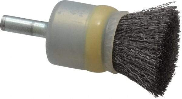 Osborn - 3/4" Brush Diam, Crimped, End Brush - 1/4" Diam Shank, 20,000 Max RPM - Exact Industrial Supply
