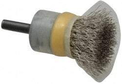 Osborn - 3/4" Brush Diam, Crimped, End Brush - 1/4" Diam Shank, 20,000 Max RPM - Exact Industrial Supply