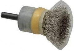 Osborn - 3/4" Brush Diam, Crimped, End Brush - 1/4" Diam Shank, 20,000 Max RPM - Exact Industrial Supply